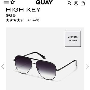 Quay Australia HIGH KEY Ombre Aviator Sunglasses